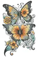 semi colon butterfly tattoo design idea