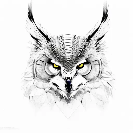 owl and wolf  tattoo design idea