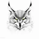 owl and wolf  tattoo design idea