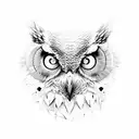 owl and wolf  tattoo design idea