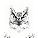 owl and wolf  tattoo design idea