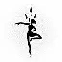 Rain drop with dancer tattoo design idea
