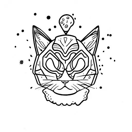 ice cream cat tattoo design idea