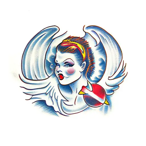 angel vs devil tattoo design idea