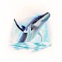 whale in space tattoo design idea