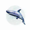 whale in space tattoo design idea