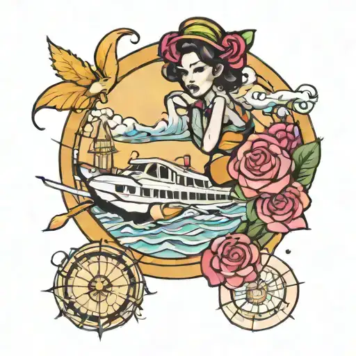 lost in life and loves travelling being happy tattoo design idea