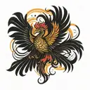 A phoenix rising from the ashes symbolizing overcoming tattoo design idea