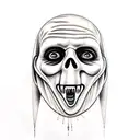 horror figures ( scream , the nun, Freddy Kruger  tattoo design idea