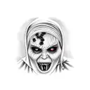 horror figures ( scream , the nun, Freddy Kruger  tattoo design idea