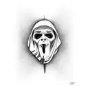 horror figures ( scream , the nun, Freddy Kruger  tattoo design idea