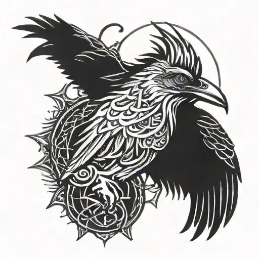 Odin and  Raven  tattoo design idea