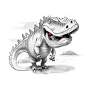 cute dinosaur mom and son tattoo design idea