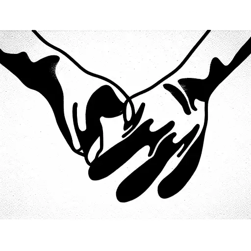 dogs paw against hand  tattoo design idea