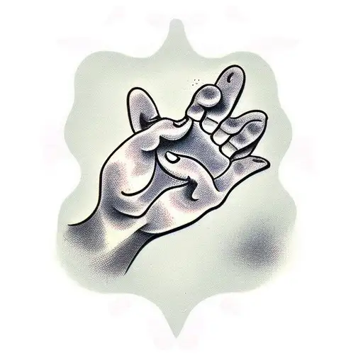 Dog paw to hand  tattoo design idea