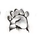 Dog paw to hand  tattoo design idea