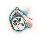 Dog paw to hand  tattoo design idea