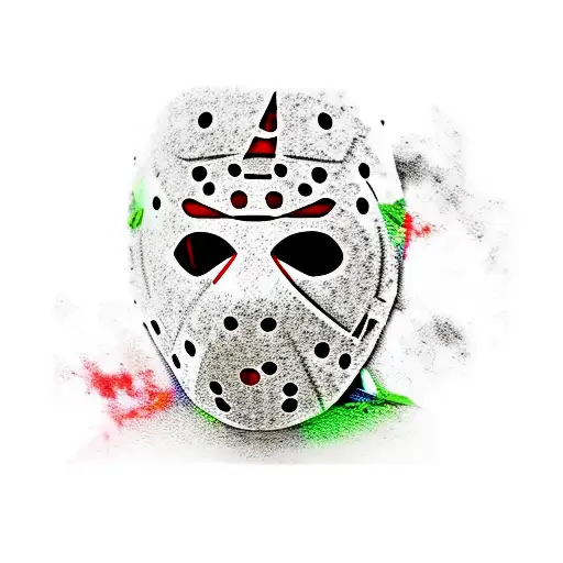 japanese style jason voorhees mask tattoo design idea