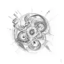 A swirling abstract design representing overthinking and emotions tattoo design idea