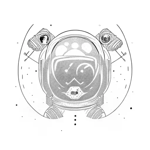 astronaut skateboarding  tattoo design idea
