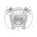 astronaut skateboarding  tattoo design idea