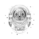 astronaut skateboarding  tattoo design idea