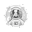 astronaut skateboarding  tattoo design idea