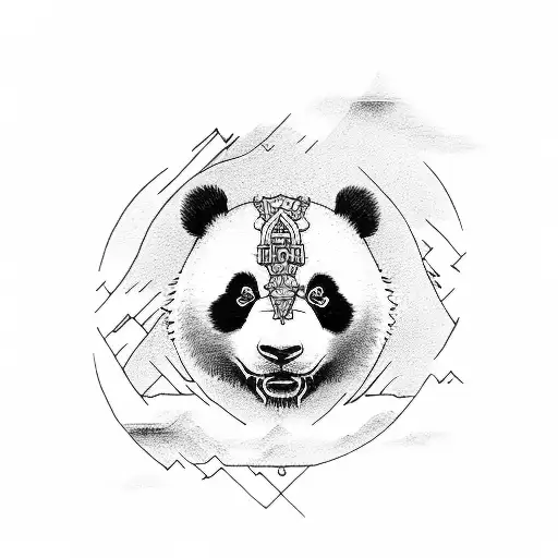Panda warrior tattoo design idea