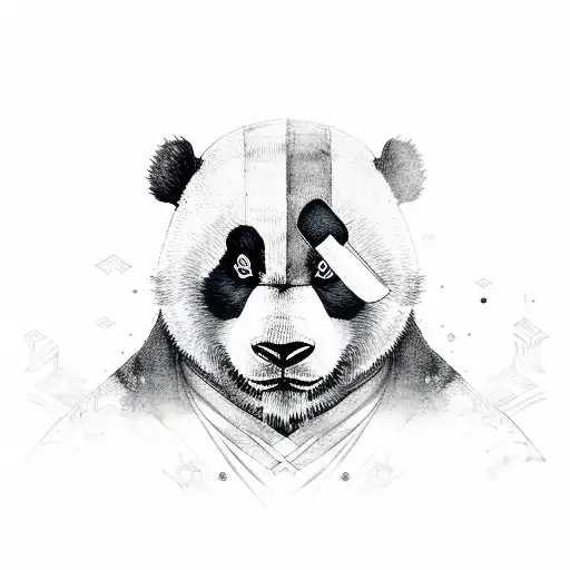 Panda warrior tattoo design idea