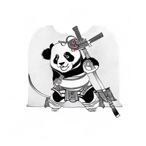 Panda warrior tattoo design idea