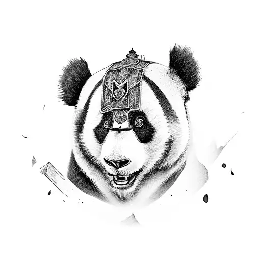 Panda warrior tattoo design idea