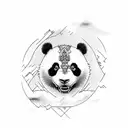 Panda warrior tattoo design idea