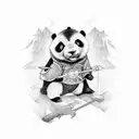 Panda warrior tattoo design idea