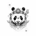 Panda warrior tattoo design idea