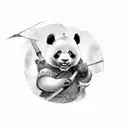 Panda warrior tattoo design idea