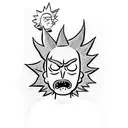 Create a Rick and Morty themed tattoo in dotwork style tattoo design idea