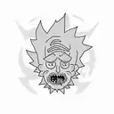 Create a Rick and Morty themed tattoo in dotwork style tattoo design idea