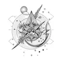 Combine the Taurus zodiac stars with a blooming flower and sun and moon tattoo design idea