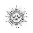 Combine the Taurus constellation with a blooming flower and sun and moon tattoo design idea