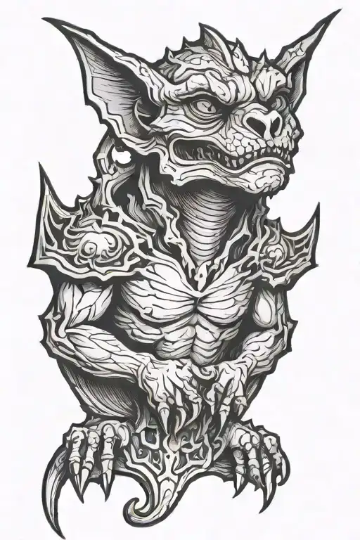 gothic gargoyle tattoo design idea