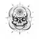 Combine mandala skull with celestial elements like stars and planets for a cosmic tattoo tattoo design idea