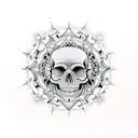Combine mandala skull with celestial elements like stars and planets for a cosmic tattoo tattoo design idea