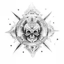 Combine mandala skull with celestial elements like stars and planets for a cosmic tattoo tattoo design idea