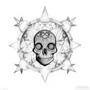 Combine mandala skull with celestial elements like stars and planets for a cosmic tattoo tattoo design idea