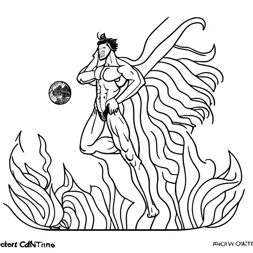 ignorant style tattoo of a centaur posing in a Calvin Klein commercial billboard - lines only, no colors  tattoo design idea