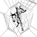 a centaur posing in a Calvin Klein commercial billboard - lines only, no colors  tattoo design idea