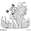 ignorant style tattoo of a centaur posing in a Calvin Klein commercial billboard - lines only, no colors  tattoo design idea