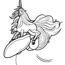 ignorant style tattoo of a centaur posing in a Calvin Klein commercial billboard - lines only, no colors  tattoo design idea