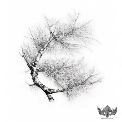 russian birch tree tattoo design idea