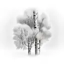 russian birch tree tattoo design idea
